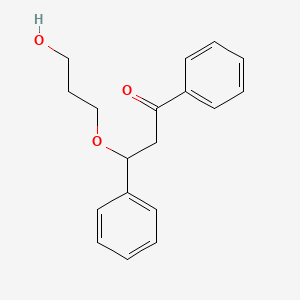 molecular formula C18H20O3 B12527158 1-Propanone, 3-(3-hydroxypropoxy)-1,3-diphenyl- CAS No. 652146-06-0