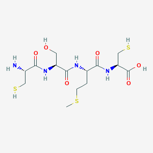 molecular formula C14H26N4O6S3 B12527208 L-Cysteinyl-L-seryl-L-methionyl-L-cysteine CAS No. 672936-78-6