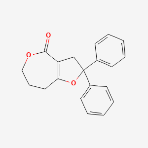 molecular formula C20H18O3 B12527231 Furo[3,2-c]oxepin-4(2H)-one, 3,6,7,8-tetrahydro-2,2-diphenyl- CAS No. 835613-69-9