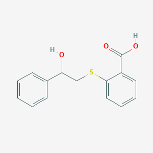 molecular formula C15H14O3S B12527660 Benzoic acid, 2-[(2-hydroxy-2-phenylethyl)thio]- CAS No. 821768-48-3