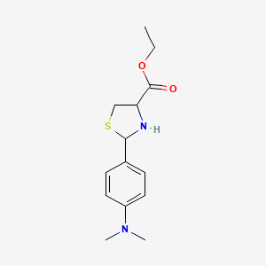 molecular formula C14H20N2O2S B12527661 Ethyl 2-[4-(dimethylamino)phenyl]-1,3-thiazolidine-4-carboxylate CAS No. 668467-74-1