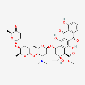 molecular formula C42H53NO15 B1252768 methyl (1R,2R,4S)-4-[(2R,4S,5S,6S)-4-(dimethylamino)-6-methyl-5-[(2S,5S,6S)-6-methyl-5-[(2R,6S)-6-methyl-5-oxooxan-2-yl]oxyoxan-2-yl]oxyoxan-2-yl]oxy-2-ethyl-2,5,7,12-tetrahydroxy-6,11-dioxo-3,4-dihydro-1H-tetracene-1-carboxylate 
