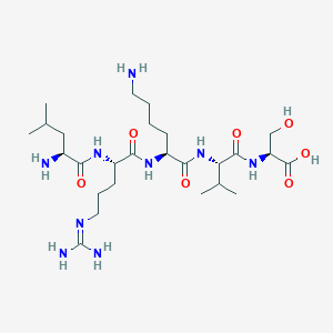 molecular formula C26H51N9O7 B12527727 L-Leucyl-N~5~-(diaminomethylidene)-L-ornithyl-L-lysyl-L-valyl-L-serine CAS No. 819802-78-3