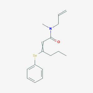molecular formula C16H21NOSe B12527805 N-Methyl-3-(phenylselanyl)-N-(prop-2-en-1-yl)hex-2-enamide CAS No. 675107-49-0