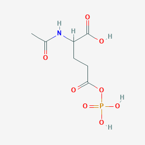 molecular formula C7H12NO8P B12527807 N-(1-Hydroxyethylidene)-5-oxo-5-(phosphonooxy)norvaline CAS No. 837431-11-5
