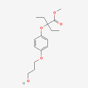 molecular formula C16H24O5 B12527842 Methyl 2-ethyl-2-[4-(3-hydroxypropoxy)phenoxy]butanoate CAS No. 653563-86-1