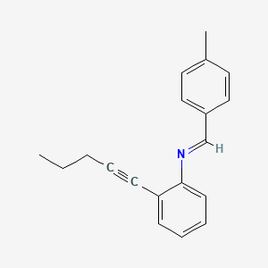molecular formula C19H19N B12527931 Benzenamine, N-[(4-methylphenyl)methylene]-2-(1-pentynyl)- CAS No. 663175-31-3