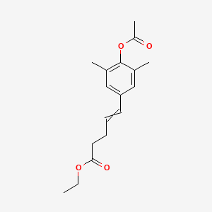 molecular formula C17H22O4 B12527957 Ethyl 5-[4-(acetyloxy)-3,5-dimethylphenyl]pent-4-enoate CAS No. 866082-52-2