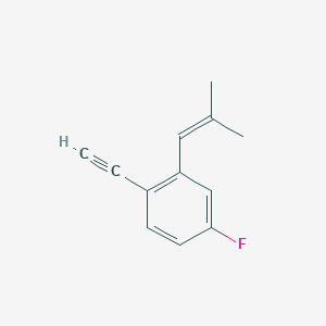 molecular formula C12H11F B12527961 Benzene, 1-ethynyl-4-fluoro-2-(2-methyl-1-propenyl)- CAS No. 819871-50-6