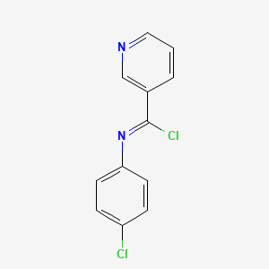 molecular formula C12H8Cl2N2 B12527973 N-(4-Chlorophenyl)pyridine-3-carboximidoyl chloride CAS No. 652148-57-7