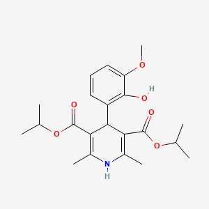 molecular formula C22H29NO6 B12528067 Dipropan-2-yl 4-(2-hydroxy-3-methoxyphenyl)-2,6-dimethyl-1,4-dihydropyridine-3,5-dicarboxylate 