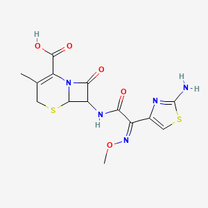 7-[[(2Z)-2-(2-amino-1,3-thiazol-4-yl)-2-methoxyiminoacetyl]amino]-3-methyl-8-oxo-5-thia-1-azabicyclo[4.2.0]oct-2-ene-2-carboxylic acid