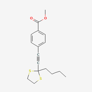 molecular formula C17H20O2S2 B12528229 Methyl 4-[(2-butyl-1,3-dithiolan-2-yl)ethynyl]benzoate CAS No. 847432-20-6