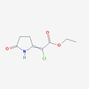 molecular formula C8H10ClNO3 B12528301 Ethyl chloro(5-oxopyrrolidin-2-ylidene)acetate CAS No. 652151-66-1