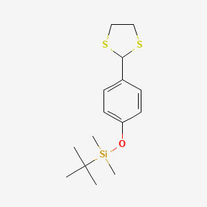 molecular formula C15H24OS2Si B12528323 Silane, (1,1-dimethylethyl)[4-(1,3-dithiolan-2-yl)phenoxy]dimethyl- CAS No. 712264-71-6