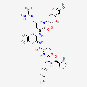 molecular formula C43H57N9O9 B12528355 L-Prolyl-L-tyrosyl-L-valyl-L-phenylalanyl-N~5~-(diaminomethylidene)-L-ornithyl-L-tyrosine CAS No. 820963-96-0