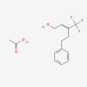 molecular formula C14H17F3O3 B12528359 Acetic acid--5-phenyl-3-(trifluoromethyl)pent-2-en-1-ol (1/1) CAS No. 821799-22-8