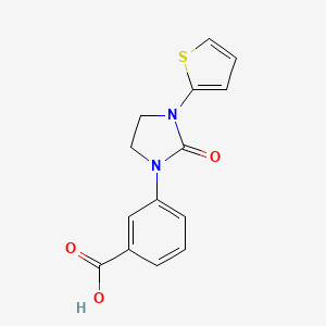 molecular formula C14H12N2O3S B12528529 Benzoic acid, 3-[2-oxo-3-(2-thienyl)-1-imidazolidinyl]- CAS No. 651749-14-3