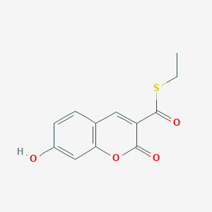molecular formula C12H10O4S B12528532 S-Ethyl 7-hydroxy-2-oxo-2H-1-benzopyran-3-carbothioate CAS No. 674819-25-1