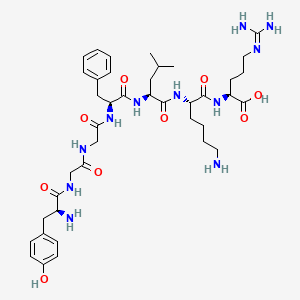 molecular formula C40H61N11O9 B12528746 L-Tyrosylglycylglycyl-L-phenylalanyl-L-leucyl-L-lysyl-N~5~-(diaminomethylidene)-L-ornithine CAS No. 654075-75-9