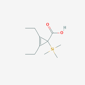molecular formula C11H20O2Si B12528761 2,3-Diethyl-1-(trimethylsilyl)cycloprop-2-ene-1-carboxylic acid CAS No. 736137-14-7