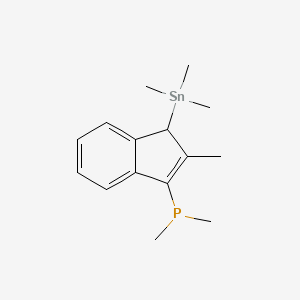 molecular formula C15H23PSn B12528777 Dimethyl[2-methyl-1-(trimethylstannyl)-1H-inden-3-yl]phosphane CAS No. 675882-01-6