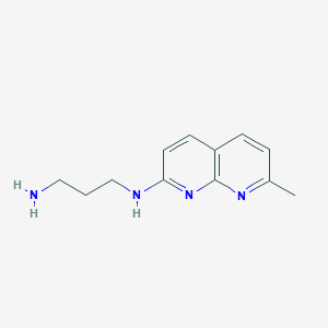 molecular formula C12H16N4 B12528830 N~1~-(7-Methyl-1,8-naphthyridin-2-yl)propane-1,3-diamine CAS No. 656826-79-8