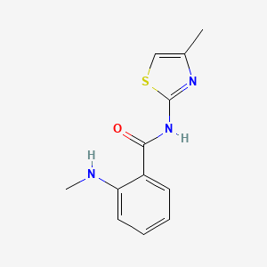 molecular formula C12H13N3OS B12529051 Benzamide,2-(methylamino)-N-(4-methyl-2-thiazolyl)- CAS No. 712309-16-5