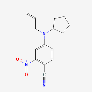 molecular formula C15H17N3O2 B12529070 Benzonitrile, 4-(cyclopentyl-2-propenylamino)-2-nitro- CAS No. 821776-63-0