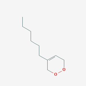 molecular formula C10H18O2 B12529158 4-Hexyl-3,6-dihydro-1,2-dioxine CAS No. 681855-83-4