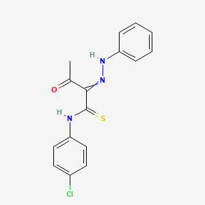 molecular formula C16H14ClN3OS B12529248 N-(4-Chlorophenyl)-3-oxo-2-(2-phenylhydrazinylidene)butanethioamide CAS No. 652328-74-0
