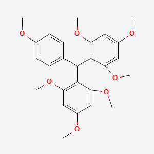 molecular formula C26H30O7 B12529289 1,1'-[(4-Methoxyphenyl)methylene]bis(2,4,6-trimethoxybenzene) CAS No. 671795-50-9