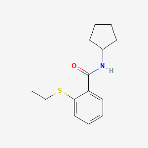 molecular formula C14H19NOS B12529357 N-cyclopentyl-2-ethylsulfanylbenzamide CAS No. 663186-25-2