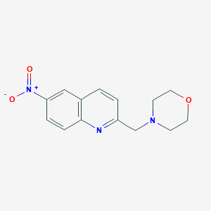 molecular formula C14H15N3O3 B12529432 Quinoline, 2-(4-morpholinylmethyl)-6-nitro- CAS No. 832102-00-8