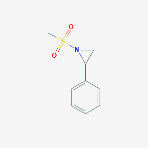 molecular formula C9H11NO2S B12529436 N-Mesyl-2-phenylaziridine 