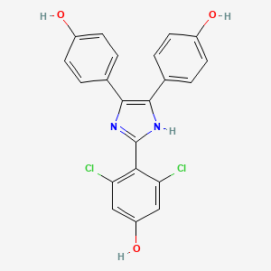 molecular formula C21H14Cl2N2O3 B12529477 Phenol, 4-[4,5-bis(4-hydroxyphenyl)-1H-imidazol-2-yl]-3,5-dichloro- CAS No. 663944-54-5