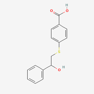 molecular formula C15H14O3S B12529521 Benzoic acid, 4-[(2-hydroxy-2-phenylethyl)thio]- CAS No. 821768-65-4