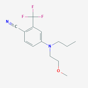molecular formula C14H17F3N2O B12529595 Benzonitrile, 4-[(2-methoxyethyl)propylamino]-2-(trifluoromethyl)- CAS No. 821776-92-5
