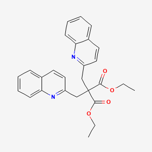 molecular formula C27H26N2O4 B12529608 Diethyl bis[(quinolin-2-yl)methyl]propanedioate CAS No. 651330-97-1