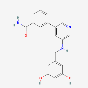 molecular formula C19H17N3O3 B12529685 Benzamide, 3-[5-[[(3,5-dihydroxyphenyl)methyl]amino]-3-pyridinyl]- CAS No. 821784-57-0