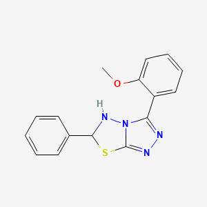 molecular formula C16H14N4OS B12530000 3-(2-Methoxyphenyl)-6-phenyl-5,6-dihydro-[1,2,4]triazolo[3,4-b][1,3,4]thiadiazole 