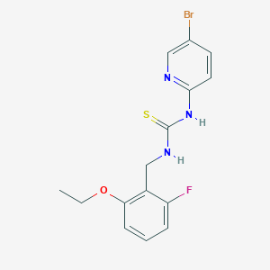 molecular formula C15H15BrFN3OS B12530089 N-(5-Bromopyridin-2-yl)-N'-[(2-ethoxy-6-fluorophenyl)methyl]thiourea CAS No. 835629-69-1