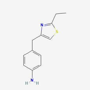 molecular formula C12H14N2S B12530096 4-[(2-Ethyl-1,3-thiazol-4-yl)methyl]aniline CAS No. 689251-68-1