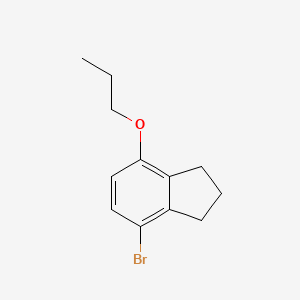 molecular formula C12H15BrO B12530157 4-Bromo-7-propoxy-2,3-dihydro-1H-indene CAS No. 820238-25-3