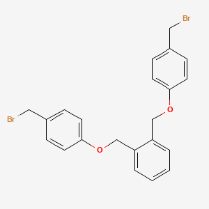 molecular formula C22H20Br2O2 B12530187 Benzene, 1,2-bis[[4-(bromomethyl)phenoxy]methyl]- CAS No. 683248-48-8