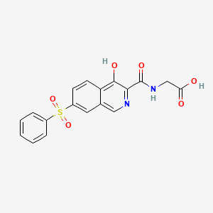 molecular formula C18H14N2O6S B12530287 Glycine, N-[[4-hydroxy-7-(phenylsulfonyl)-3-isoquinolinyl]carbonyl]- CAS No. 808118-93-6