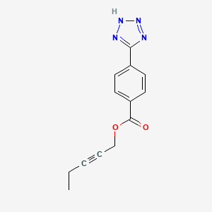 molecular formula C13H12N4O2 B12530290 Pent-2-yn-1-yl 4-(2H-tetrazol-5-yl)benzoate CAS No. 651769-27-6