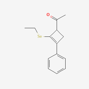 molecular formula C14H16OSe B12530316 Ethanone, 1-[2-(ethylseleno)-3-phenyl-2-cyclobuten-1-yl]- CAS No. 820963-06-2