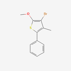 molecular formula C12H11BrOS B12530328 3-Bromo-2-methoxy-4-methyl-5-phenylthiophene CAS No. 811830-43-0