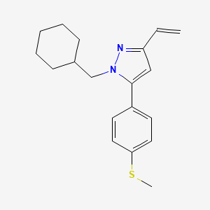 molecular formula C19H24N2S B12530380 1-(Cyclohexylmethyl)-3-ethenyl-5-[4-(methylsulfanyl)phenyl]-1H-pyrazole CAS No. 654058-99-8